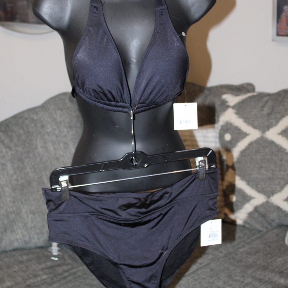 Skye Celeste Mid Waist Foldover Bottom & Top Bikini. Sz. L